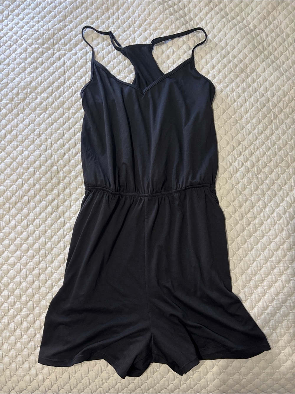 HALARA Black Kids One-Piece Romper with Spaghetti Straps
